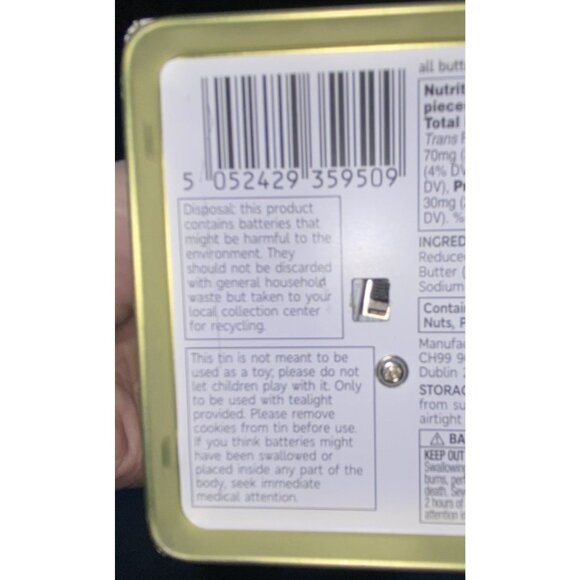 M&S Marks & Spencer Christmas Cookie Tin House LED Light Up Holiday 10" Empty - Picture 15 of 16